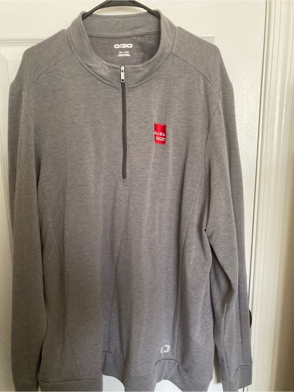 OGIO Men's Gray Quarter-Zip Pullover with Red Isuzu Logo